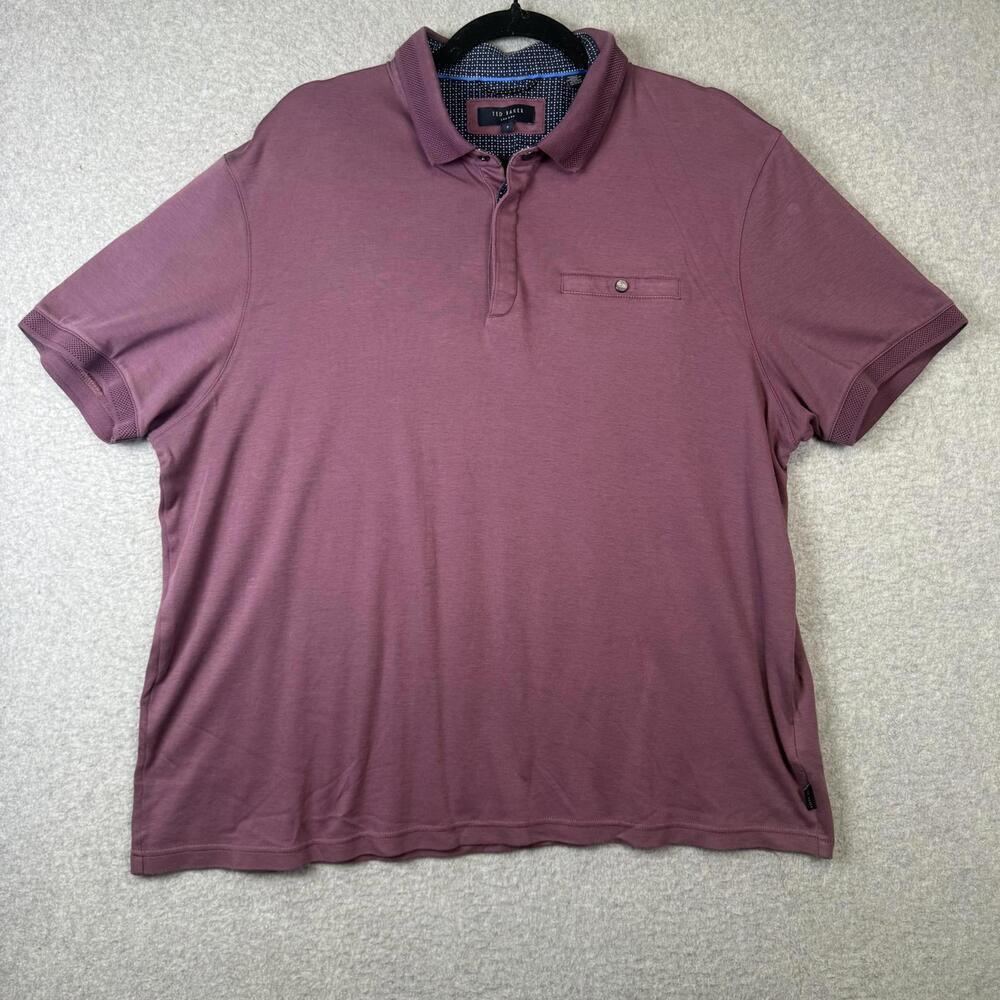 Ted Baker Men's Size 7, 3XL XXXL Purple Short Sleeve Performance Polo Shirt